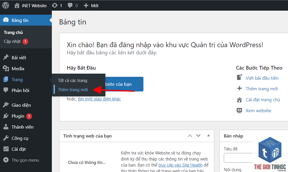 tạo trang giới thiệu wordpress