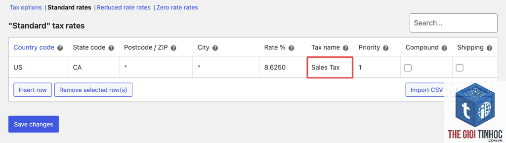 tax rate woocommerce