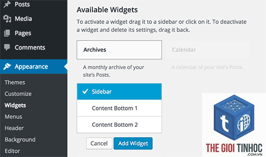 thêm widget wordpress - Hình 4