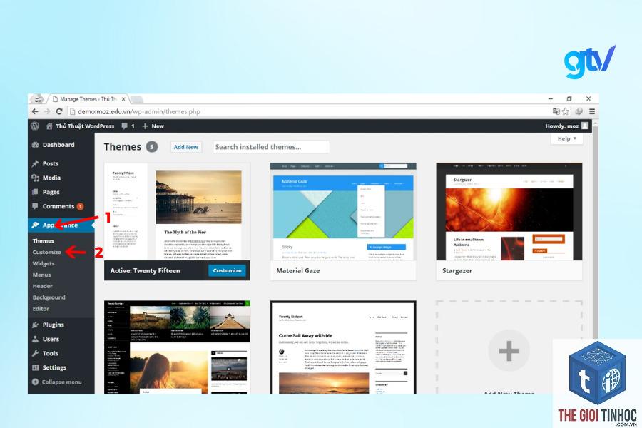 theme wordpress customizer là gì