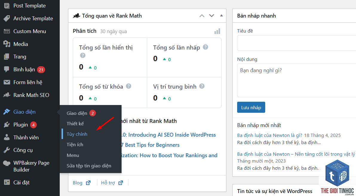 theme wordpress customizer trắng trang - Hình 2