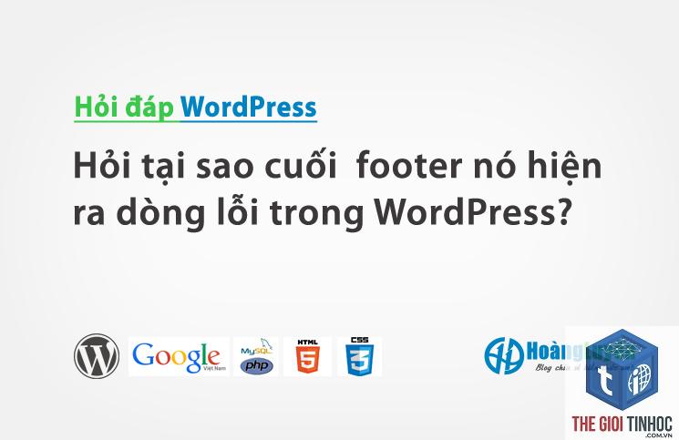 theme wordpress footer lỗi