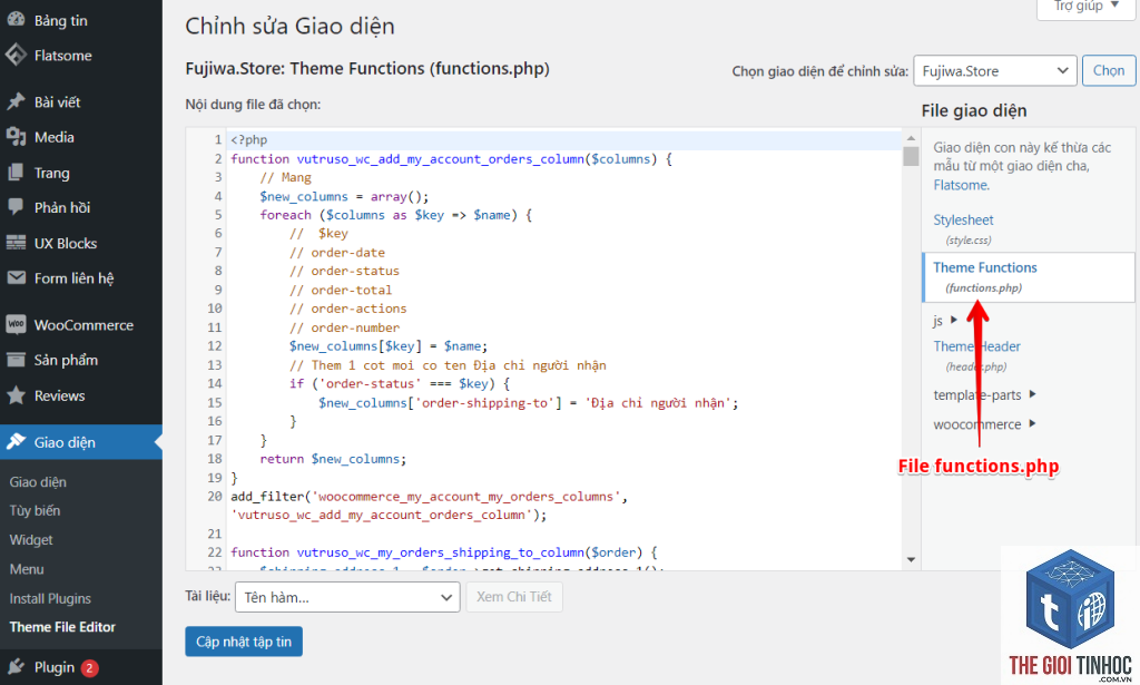 theme wordpress functions.php là gì