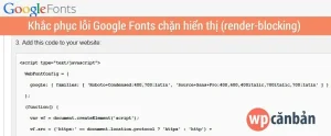 theme wordpress google fonts lỗi