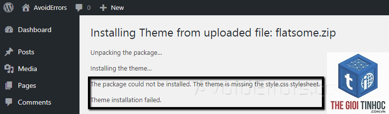 theme wordpress installation failed - Hình 5