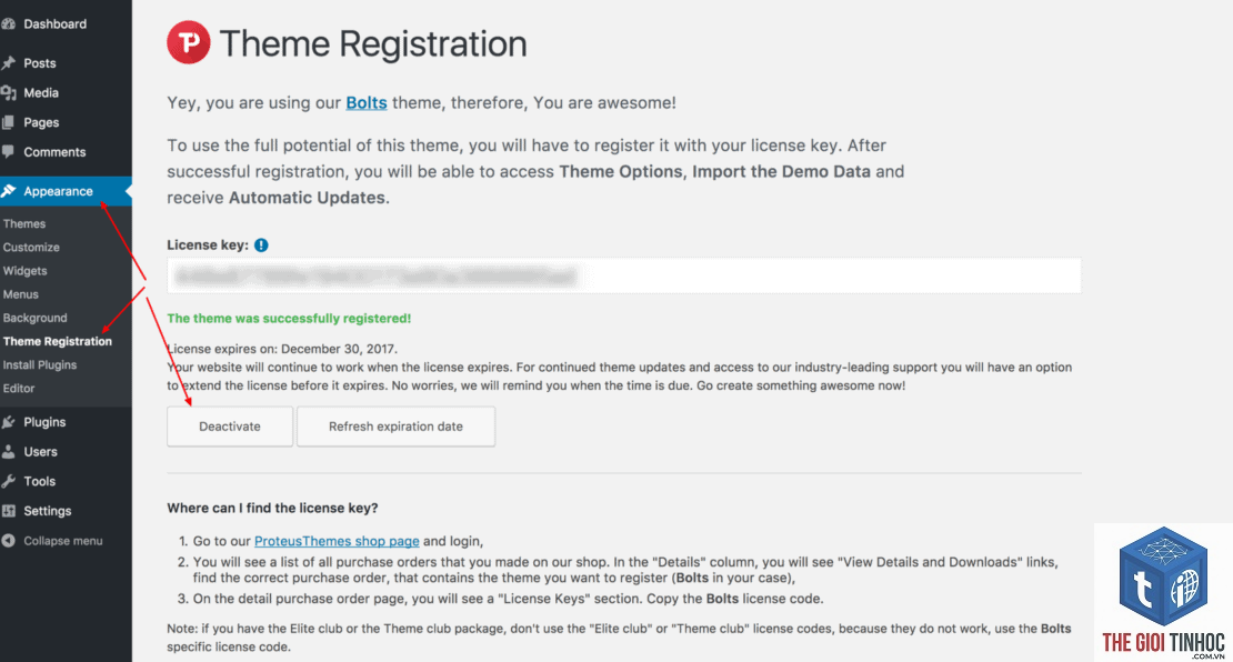 theme wordpress license expired - Hình 2
