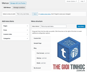 theme wordpress menu dropdown lỗi