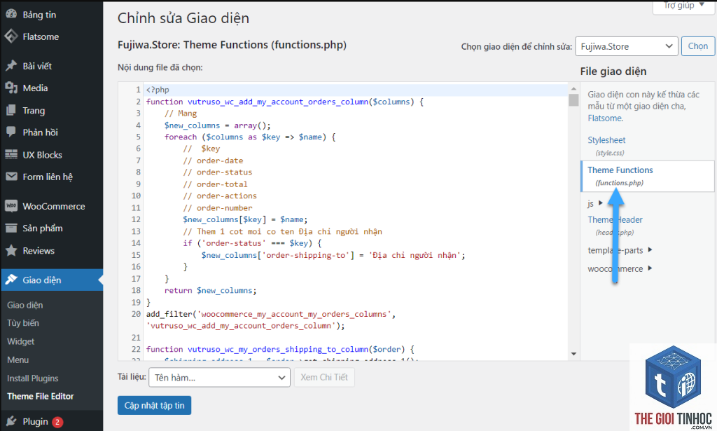 theme wordpress thiếu file functions.php