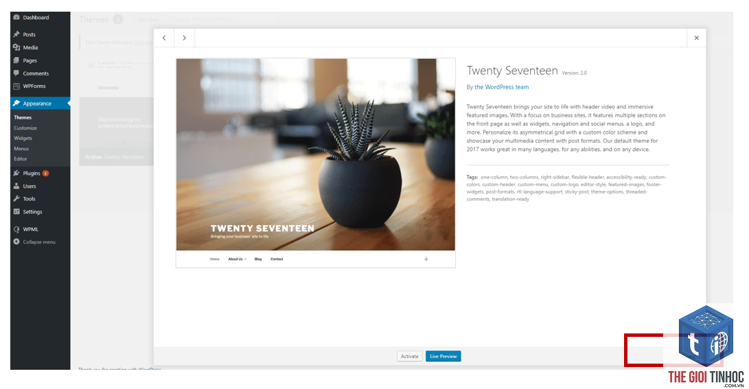 theme wordpress uninstall cleanup failed - Hình 1
