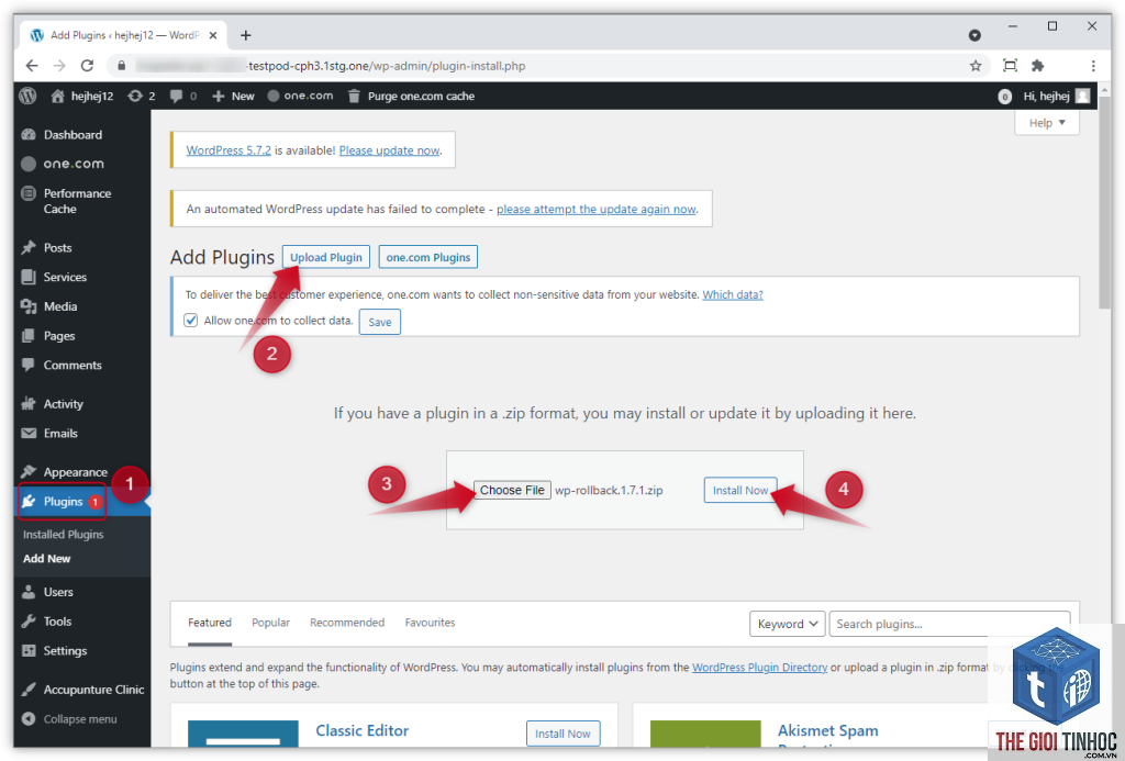 theme wordpress update rollback