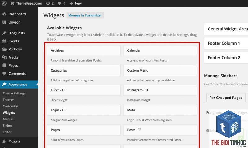 theme wordpress widget area là gì - Hình 5