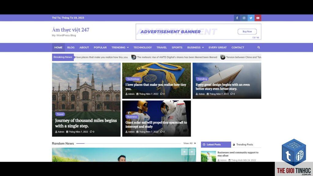 thiết kế website tin tức bằng elementor