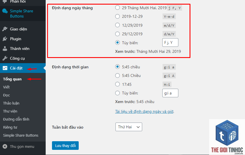 thiết lập định dạng ngày giờ wordpress - Hình 3