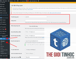 thiết lập mô tả website wordpress