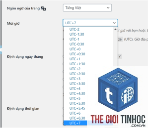 thiết lập múi giờ wordpress