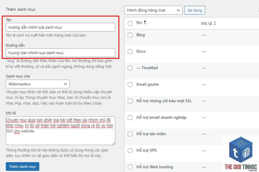 tổ chức danh mục wordpress - Hình 2