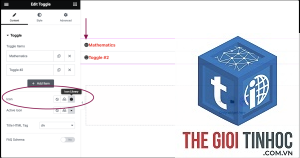 toggle widget elementor