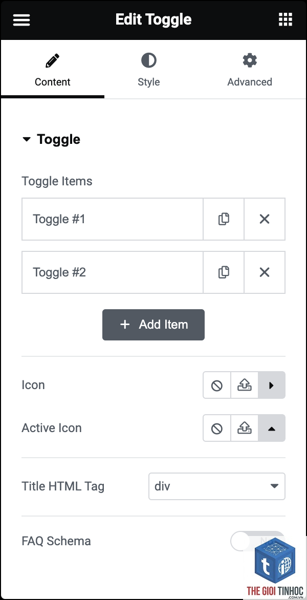 toggle widget elementor - Hình 5
