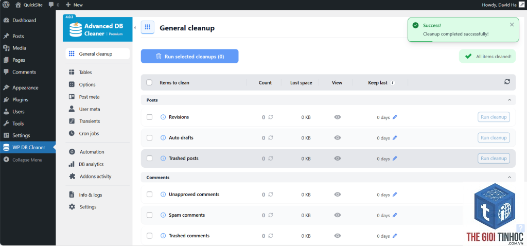 tối ưu database wordpress