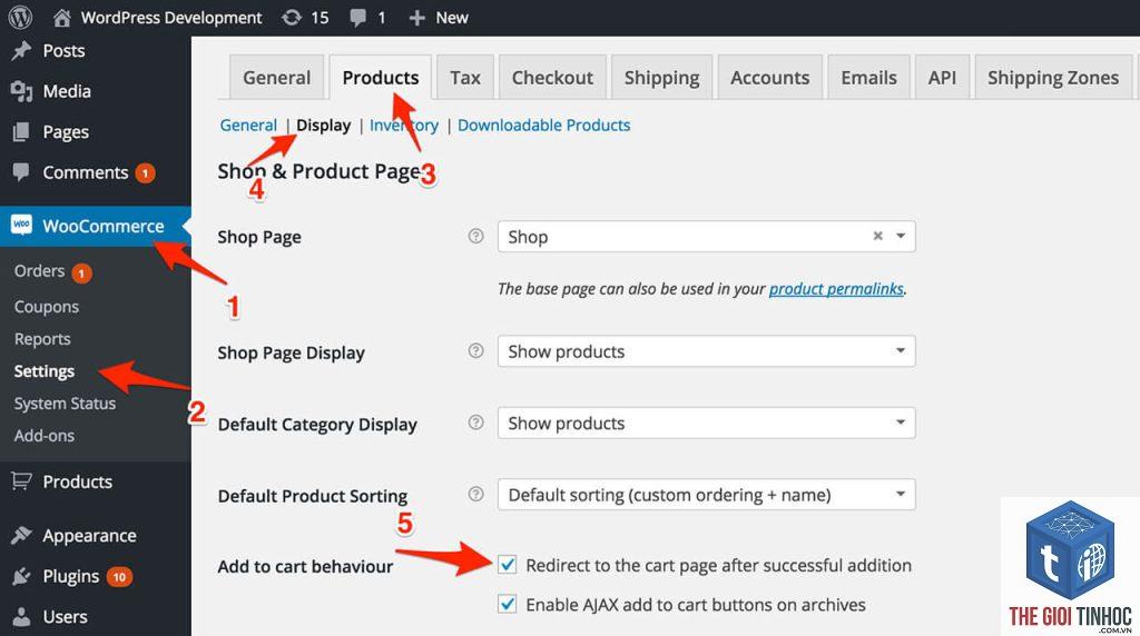 woocommerce add to cart redirect lỗi