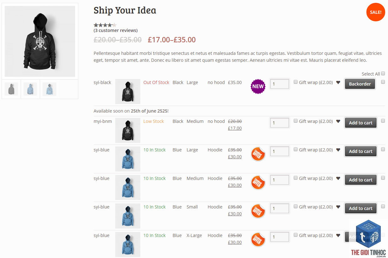 woocommerce add to cart variation lỗi - Hình 1
