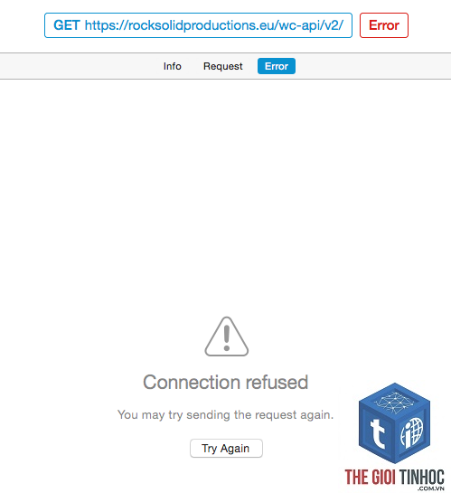 woocommerce api connection failed