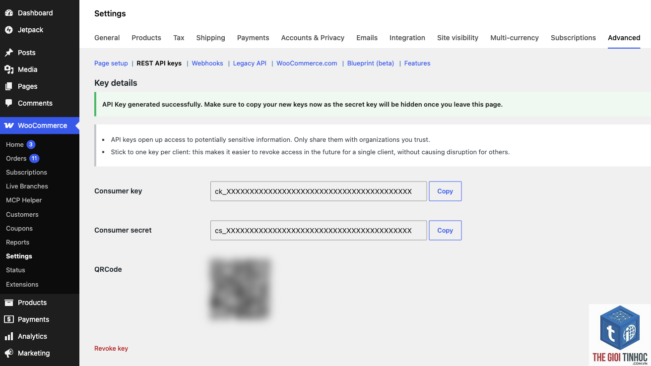 woocommerce api key lỗi - Hình 3