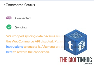 woocommerce api response lỗi