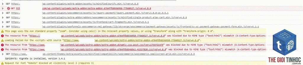 woocommerce astra lỗi