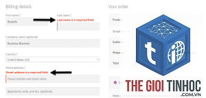 woocommerce checkout field lỗi
