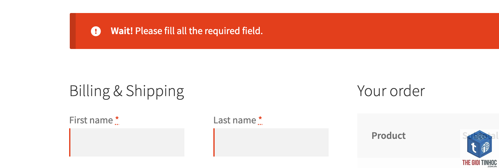 woocommerce checkout validation lỗi - Hình 2