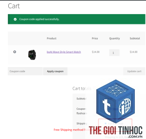 woocommerce coupon free shipping lỗi