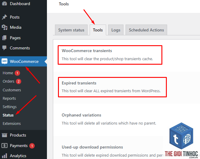 woocommerce database update failed