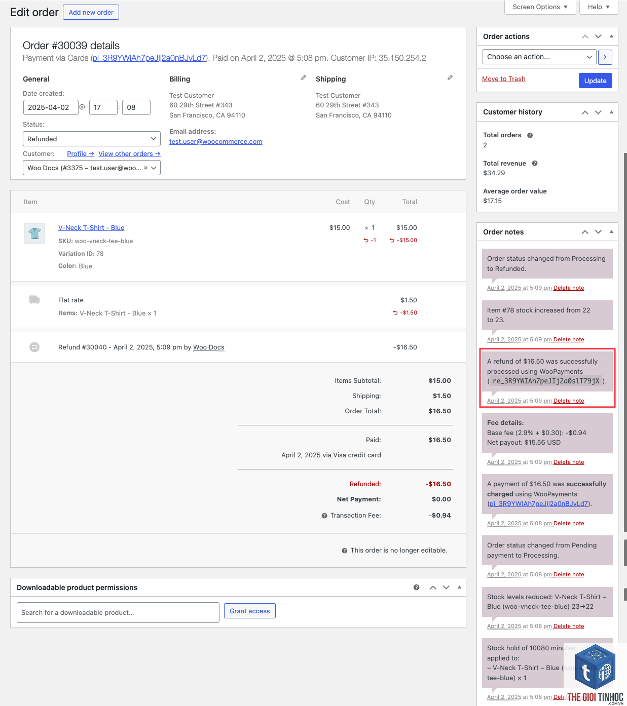 woocommerce đơn hàng refunded lỗi - Hình 2
