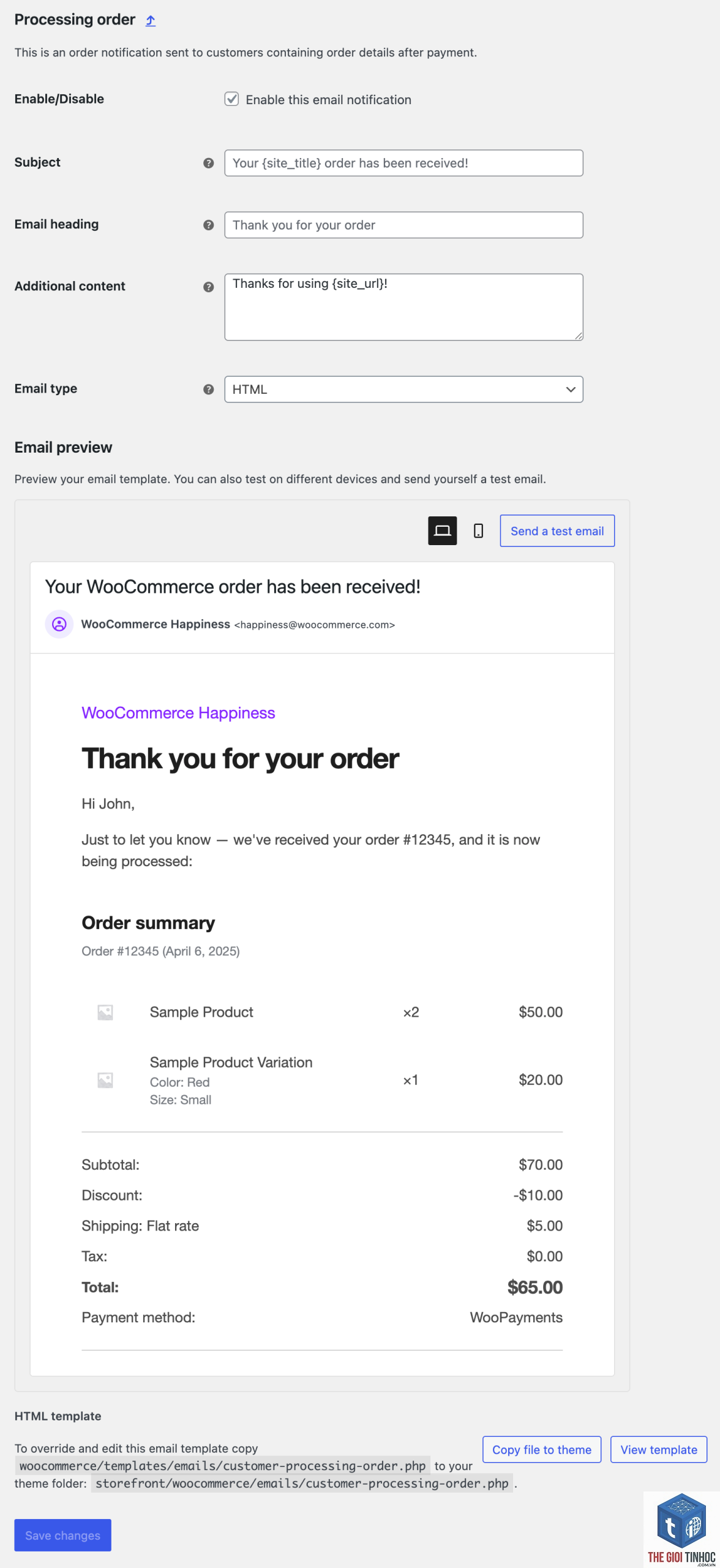 woocommerce email completed order lỗi - Hình 3