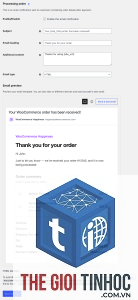 woocommerce email processing order lỗi
