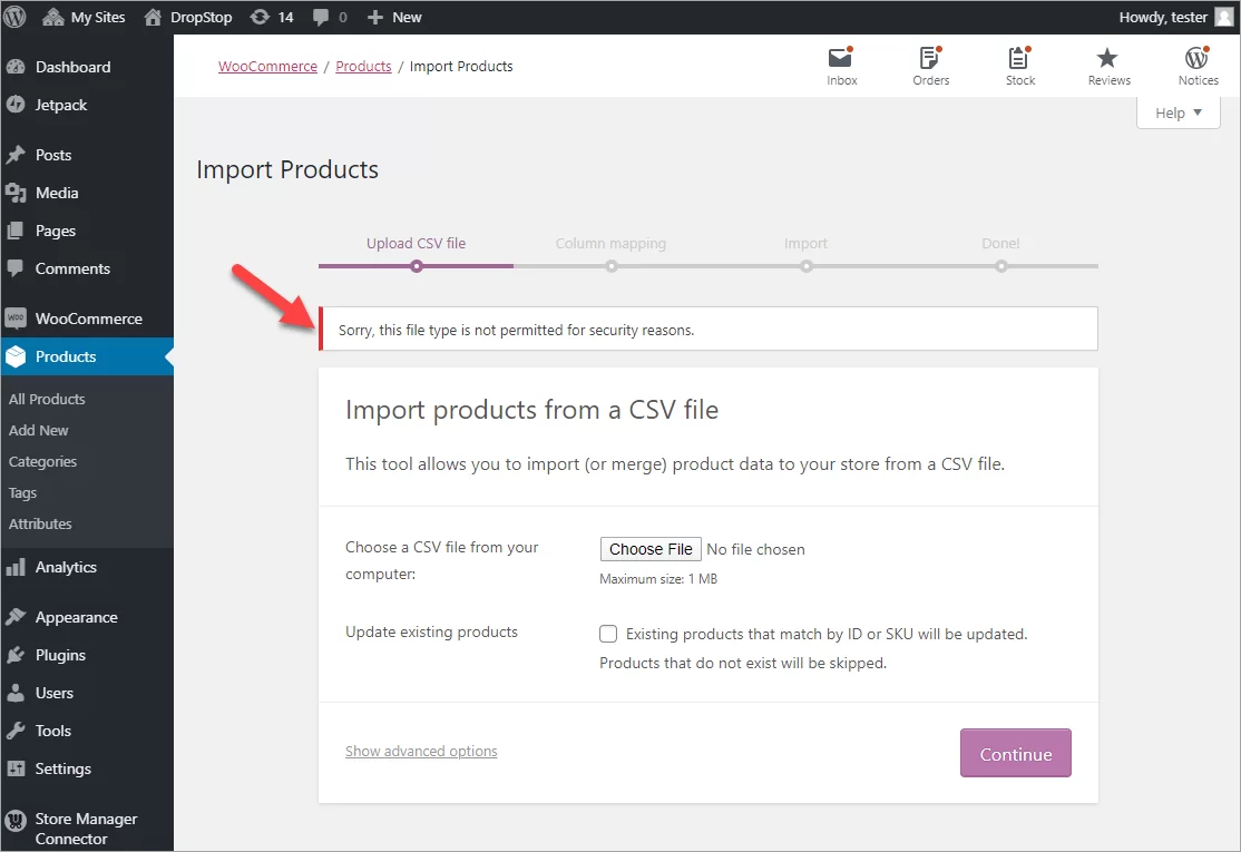 woocommerce inventory import lỗi - Hình 3