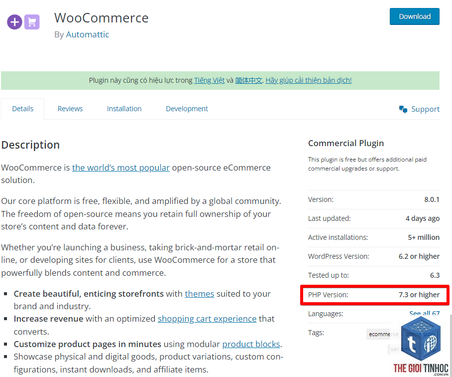 woocommerce không tương thích php - Hình 2
