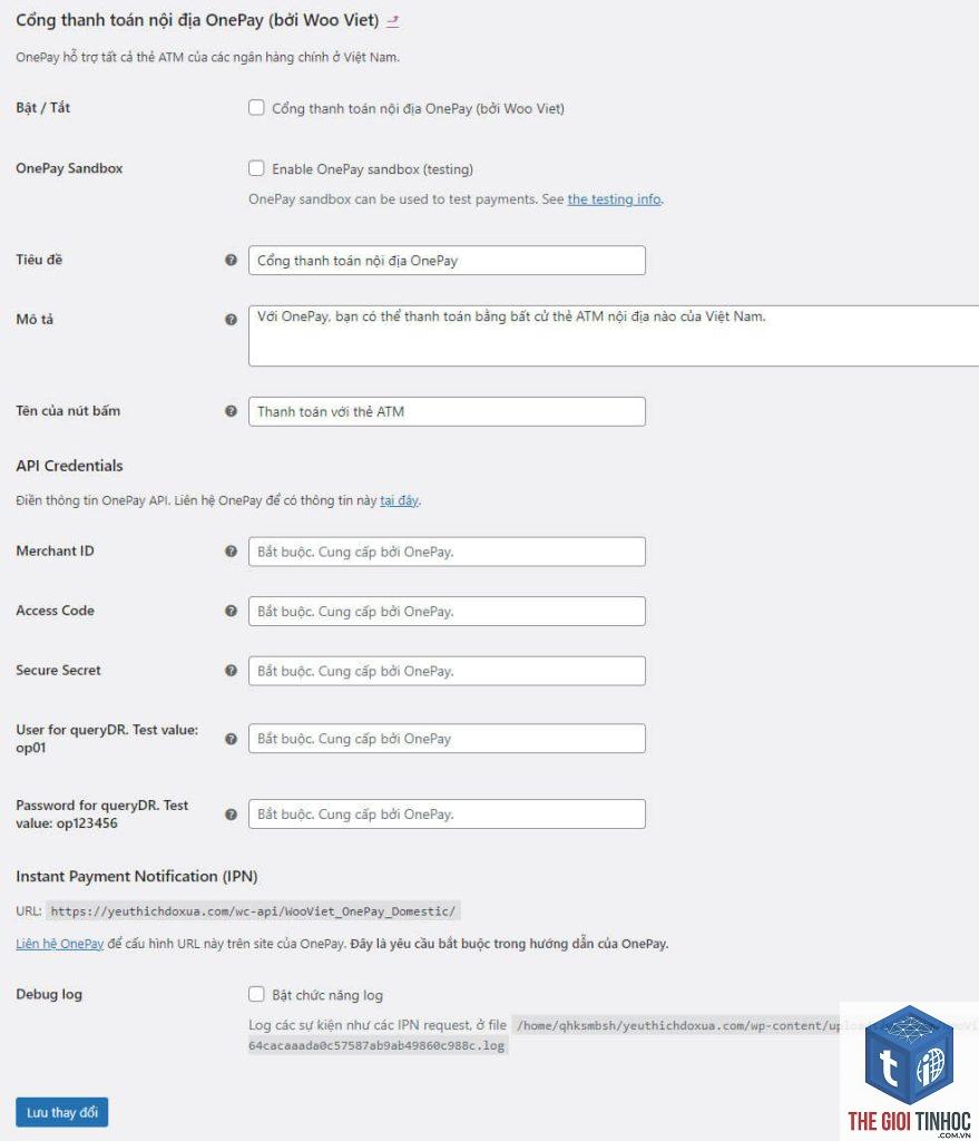 woocommerce onepay lỗi