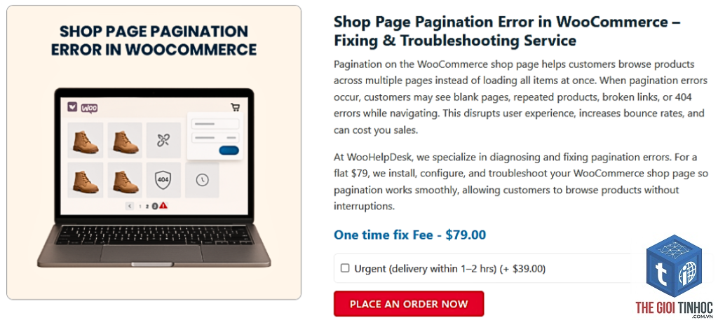 woocommerce pagination lỗi