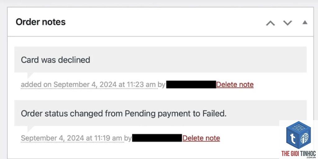 woocommerce payment failed