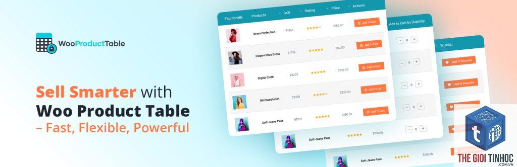 woocommerce product table lỗi