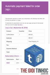woocommerce recurring payment lỗi