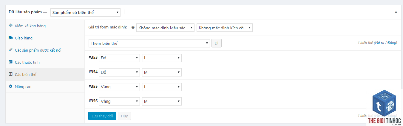 woocommerce sản phẩm lỗi biến thể - Hình 3