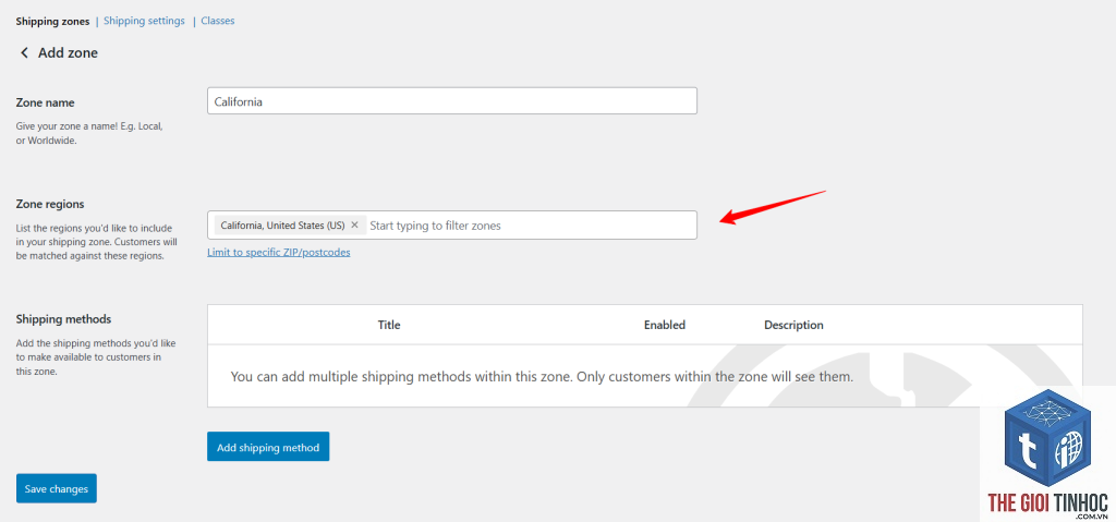 woocommerce shipping zone lỗi