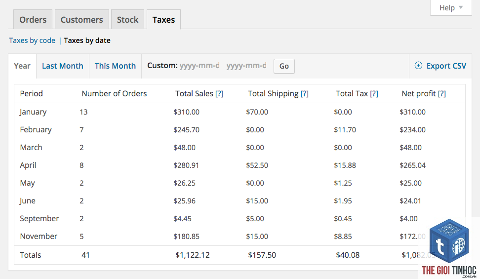 woocommerce tax report lỗi - Hình 5