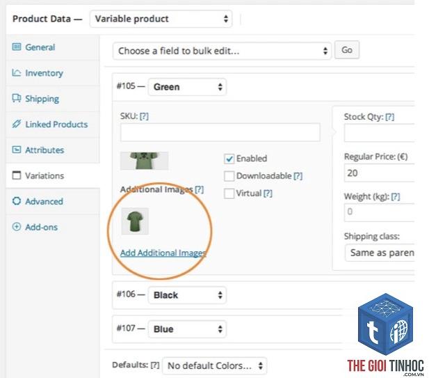 woocommerce variation ảnh lỗi
