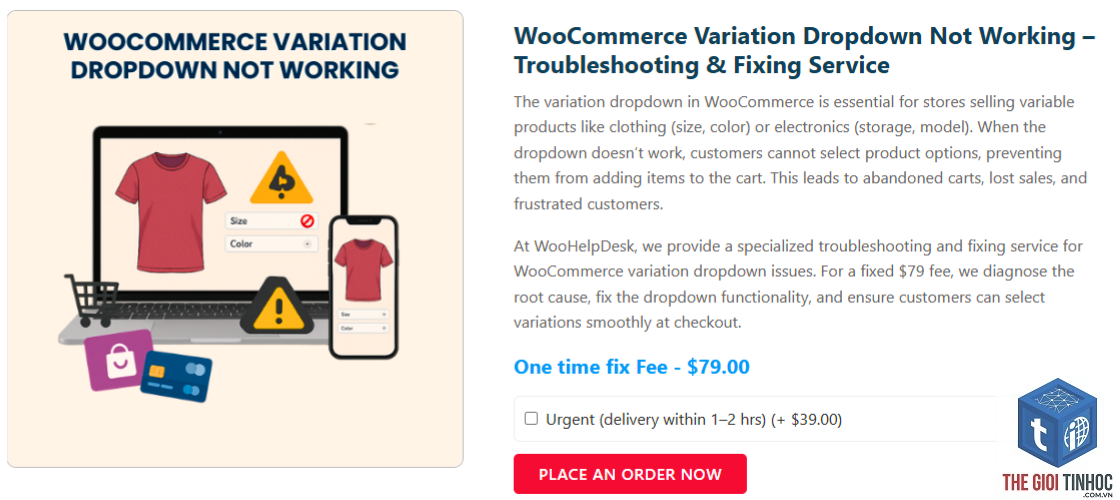 woocommerce variation dropdown lỗi - Hình 2