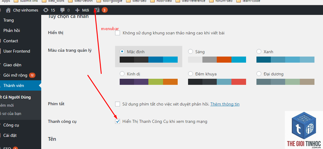 wordpress admin bar là gì - Hình 3