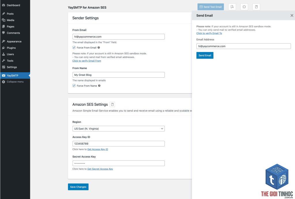 wordpress amazon ses lỗi